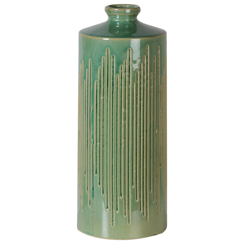 Tall Green/Yellow Bottle Vase