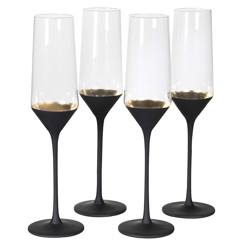 Black Base Champagne Flute