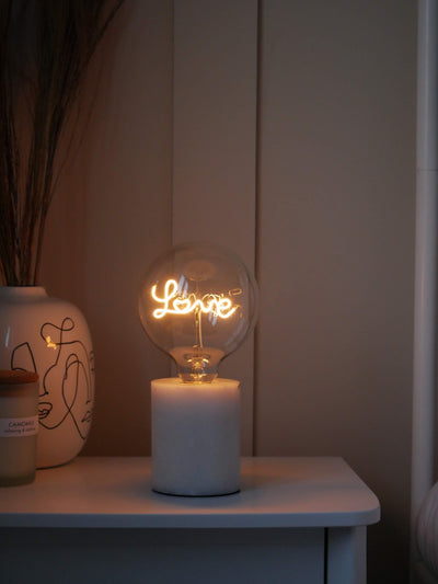 LED Screw Down 'Love' White Bulb E27