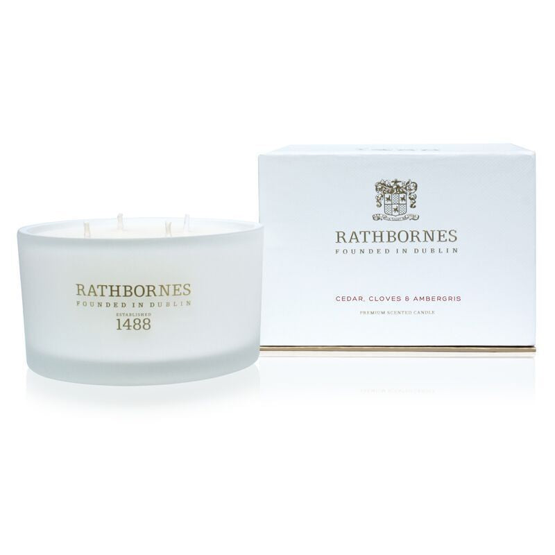RATHBORNES Cedar Cloves & Ambergris Luxury Scented Candle