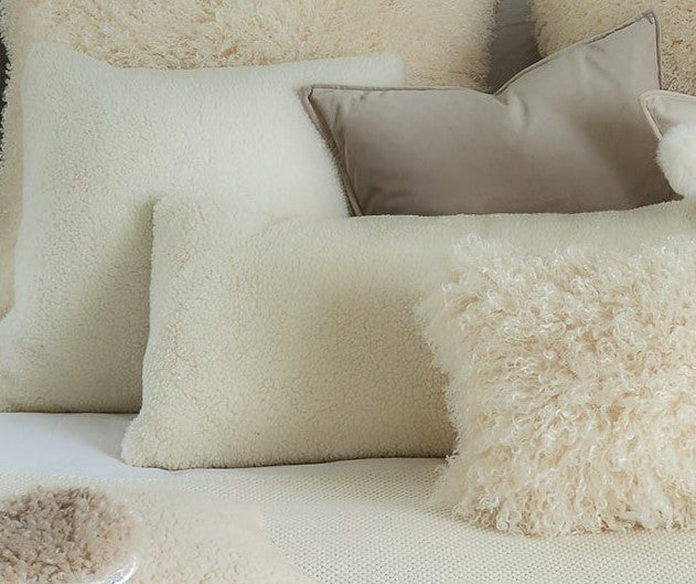 Long Oblong Cushion | Cream Sherpa