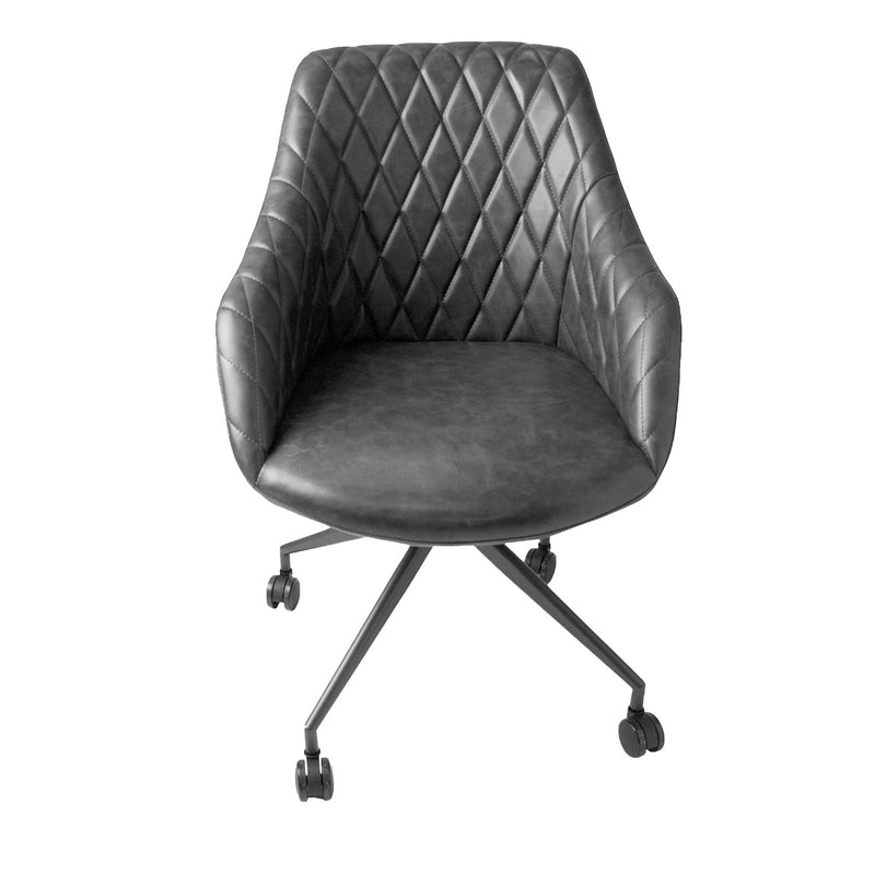 Grey Vegan Leather Office Chair