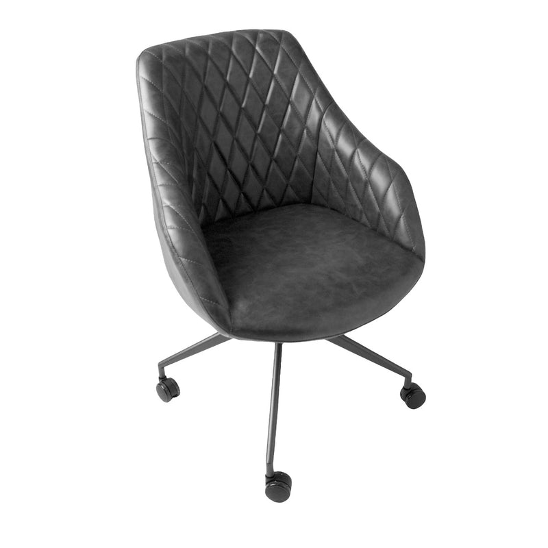 Grey Vegan Leather Office Chair