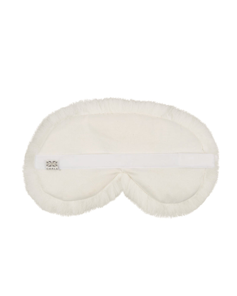 Off White Luxe Fur Eye Mask