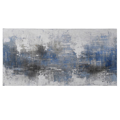 Landscape Blue & Grey Textured Oil Painting