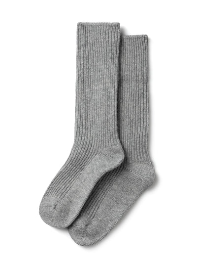 Grey Wool Blend Rib Sock